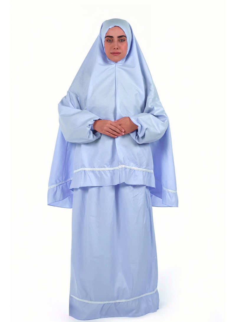 AL BENT AL SHARQIEH Two pieces islamic prayer robe dress set with sleeve - Image 1